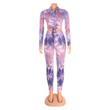 EVE Fashion Print Long Sleeve Two Piece Pants Set GOSD-OS6107