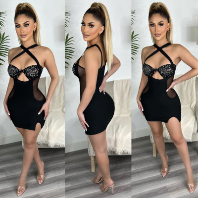 EVE Sexy Nightclub Hot Diamond Decorate Dress GOSD-OS6701