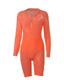 EVE Sexy Hot Drilling Long Sleeve Romper MUE-2715