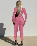 EVE Solid Long Sleeve Stacked Pants 2 Piece Sets ME-8185