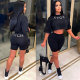 EVE Casual Letter Crop Top And Shorts Two Piece Sets FSXF-344