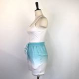 EVE Casual Tank Top+Gradient Shorts Two Piece Sets GWDS-220511