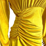 EVE Velvet Long Sleeve Mini Dress GOSD-OS6363