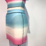 EVE Gradient Mesh Sheer Mini Dress Set GWDS-210602
