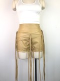 EVE Sexy PU Leather Rope Woven Shorts GWDS-220438