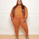 EVE Plus Size Long Sleeve Two Piece Pants Set GWDS-210907