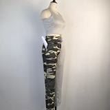 EVE Tank Top Camo Splice Pants Two Piece Sets GWDS-220268