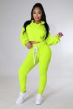 EVE Solid Lace-Up Hoodie Pants 2 Piece Sets YD-8651