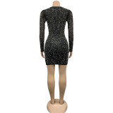 EVE Sexy Beading Hot Drilling Night Club Dress BY-5955