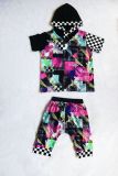 EVE Kids Printed Hooded Top Shorts Two Piece Set GYMF-YM062