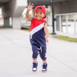 EVE Kids Sleeveless Colorblock Hooded Sports Casual Set GYMF-YM045