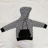 EVE Kids Plaid Print Long Sleeve Hooded Pullover Sweatshirt GYMF-YM055