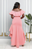 EVE Sexy Off Shoulder Ruffled Long Evening Dress MIL-L355