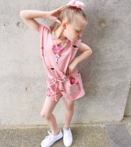 EVE Kids Girls Fashion Print Sleeveless Rompers GYMF-YM040