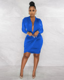 EVE Sexy Deep V Neck Long Sleeve Bodycon Dress ME-8198