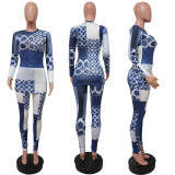 EVE Printed Long Sleeve Two Piece Pants Set YF-9997