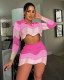 EVE Sexy Knit Long Sleeve Crop Top Mini Skirt 2 Piece Sets ME-8208