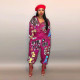 EVE Plus Size Casual Printed Long Sleeve Jumpsuit LSD-83146