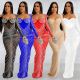 EVE Fashion Hot Diamond Mesh Long Sleeve Maxi Dress BY-6023