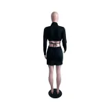 EVE Fashion Casual Suit Collar Hollow Mini Dress BS-1320