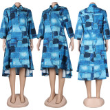 EVE Casual 3/4 Sleeve Print Dress NY-10221