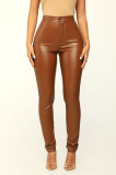 EVE Fashion PU Leather High Waist Pencil Pant GWDS- 221023