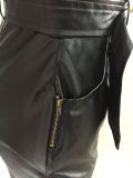 EVE Fashion PU Leather Zipper Suspender Dress With Waist Belt MEM-88235