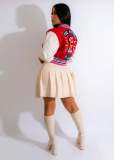 EVE Plus Size Fashion Print Rib Patchwork Baseball Jackets JRF-3713
