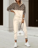 EVE Plus Size Fashion Print Patchwork Long Sleeve Pant Suits GSRX-7102