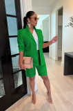 EVE Fashion Solid Long Sleeve Blazer And Shorts Two Piece Set AIL-205