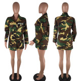 EVE Plus Size Casual Camouflage Print Coat ME-Q045