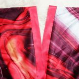 EVE Plus Size V-neck Long Sleeve Print Maxi Dress YF-10248