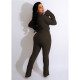 EVE Casual Solid Flare Sleeve Tie-UpTop 2 Piece Pants Set GCNF-0199