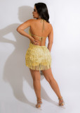 EVE Sexy Sequin Tassel Backless Romper ME-8225