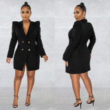 EVE Fashion Solid Color Double-Breasted Blazer BY-6031