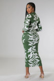 EVE Fashion Print Long Sleeve Slim Long Dress XHXF-329