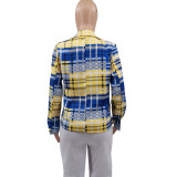 EVE Fashion Long Sleeve Plaid Blazer Coat PHF-13309