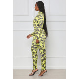 EVE Casual Letter Print Zipper Jumpsuit ASL-6617