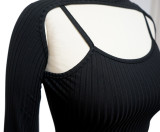 EVE Solid Sling Dress With Pullover Short Tops Set YF-9960