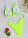 EVE Sexy Bikinis Solid Color Bandage Two Piece Swimsuit CASF-6498
