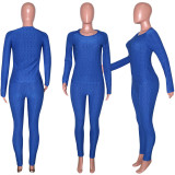 EVE Casual Yoga O Neck Sweatshirt Sports Two Piece Pants Set SH-390429