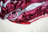 EVE Plus Size Bat Sleeve Print V Neck Maxi Dress NNWF-10248