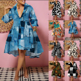 EVE Fashion Print Big Swing Shirt Dress GSRX-7012