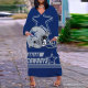 EVE Plus Size Print V Neck Loose Maxi Dress NY-2592