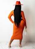 EVE Solid Color Rib Off Shoulder Midi Dress ME-S951