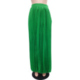 EVE Solid Color High Waist Big Swing Pleated Skirt BGN-0006