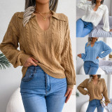 EVE Casual Lapel Long Sleeve Sweater GBJS-2093