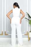 EVE Fashion Solid Sleeveless Bandage Jumpsuit(with waist belt) MIL-L379