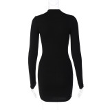 EVE Sexy Long Sleeve Pullover Letter Print Dress GKLK-2910484K