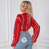 EVE Fashion Color Block Tassel Casual Sweater DLSF-20706